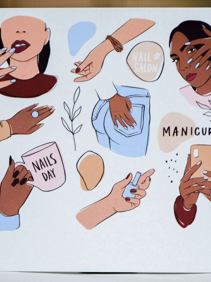 Nail Art & Manicure Illustrated Gift Note Card